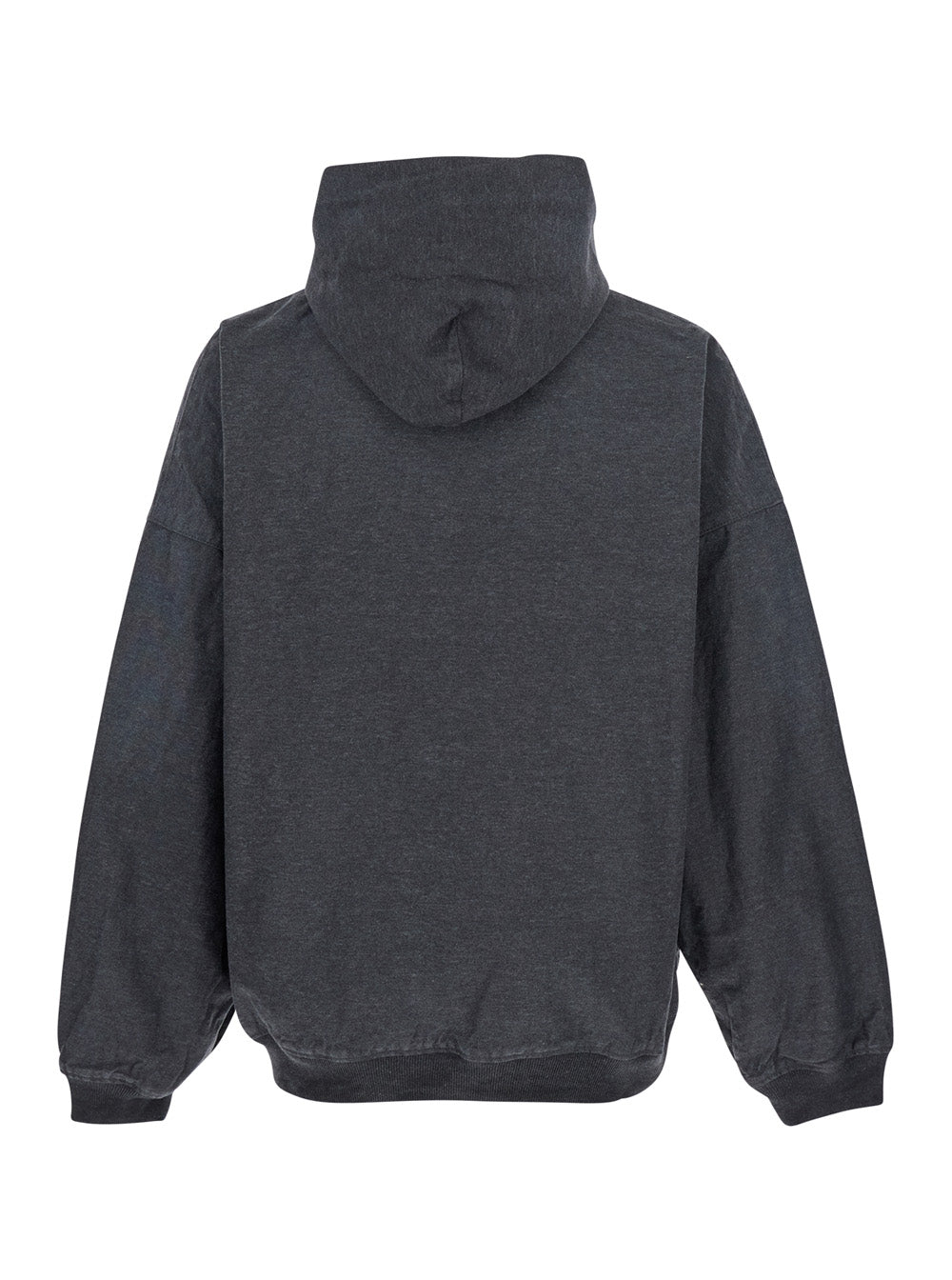 Balenciaga Men Grey Sweatshirt With Fixed Hood And Logo Detail On The Front In Cotton Man