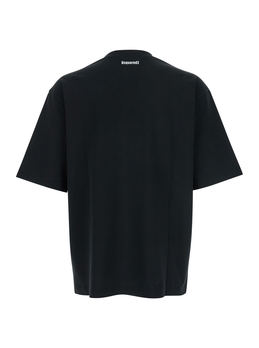 Dsquared2 Men Black T-Shirt With Logo On The Front In Cotton Man
