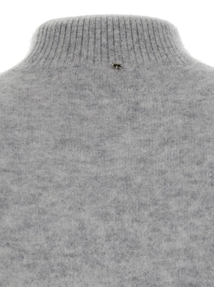 Sportmax Women 'Gubbio' Grey Cropped Sweater With High Neck In Cashmere Woman