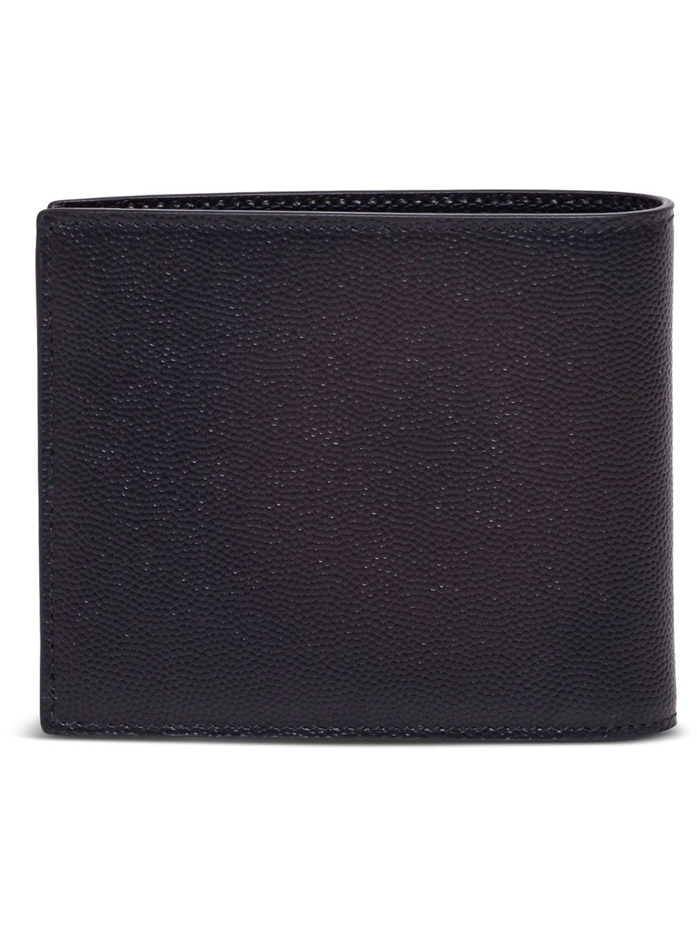 Saint Laurent Men Saint Laurent Man's Bifold Black Leather Wallet With Logo