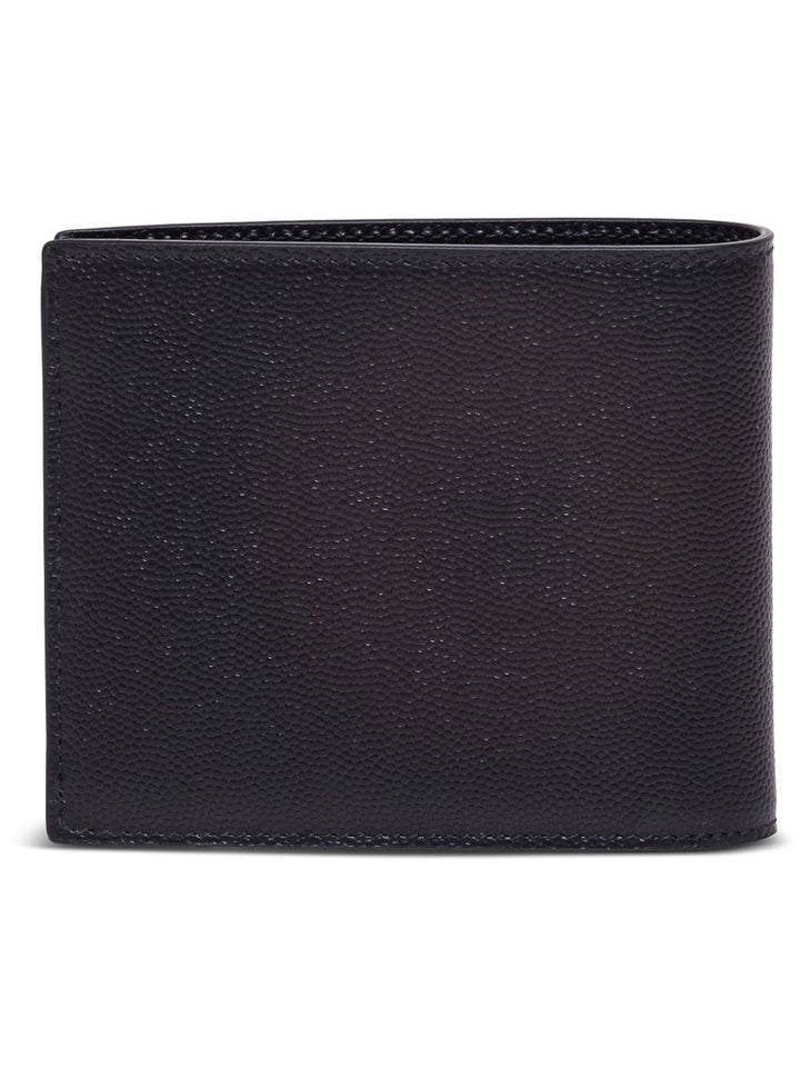 Saint Laurent Men Saint Laurent Man's Bifold Black Leather Wallet With Logo