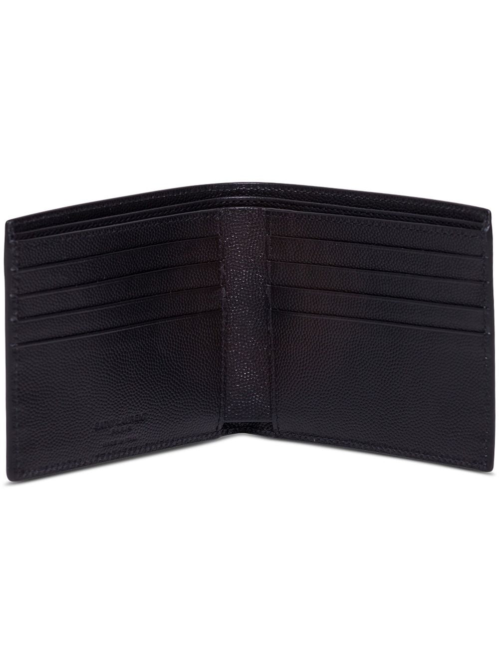 Saint Laurent Men Saint Laurent Man's Bifold Black Leather Wallet With Logo