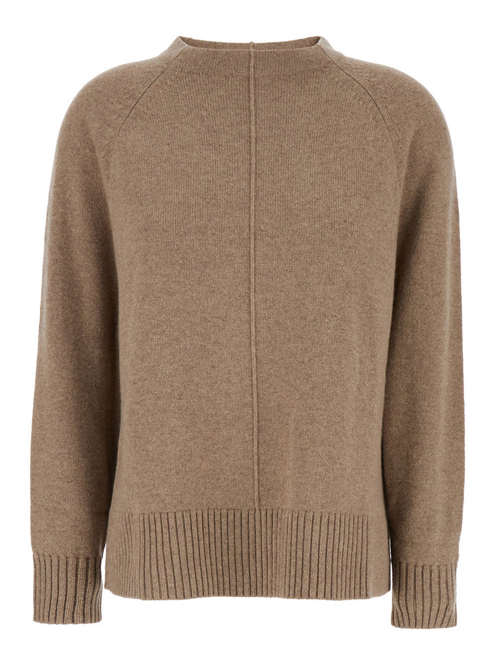 Max Mara Women 'Toldim' Beige Crewneck Sweater With Middle Stitch Detail In Cashmere Woman