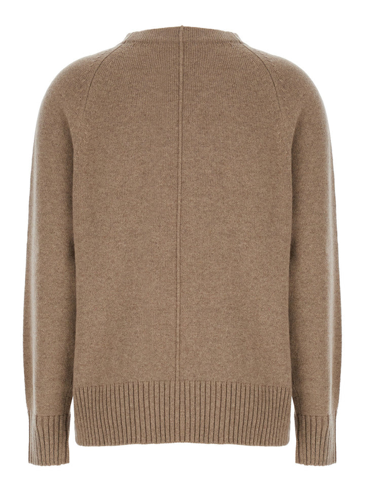 Max Mara Women 'Toldim' Beige Crewneck Sweater With Middle Stitch Detail In Cashmere Woman
