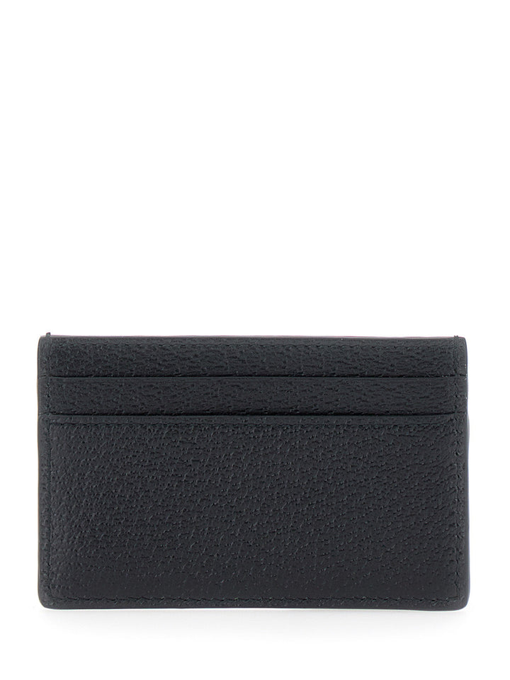 Gucci Men Black 'Gg Marmont' Cardholder With Aged-Gold Logo In Leather Man