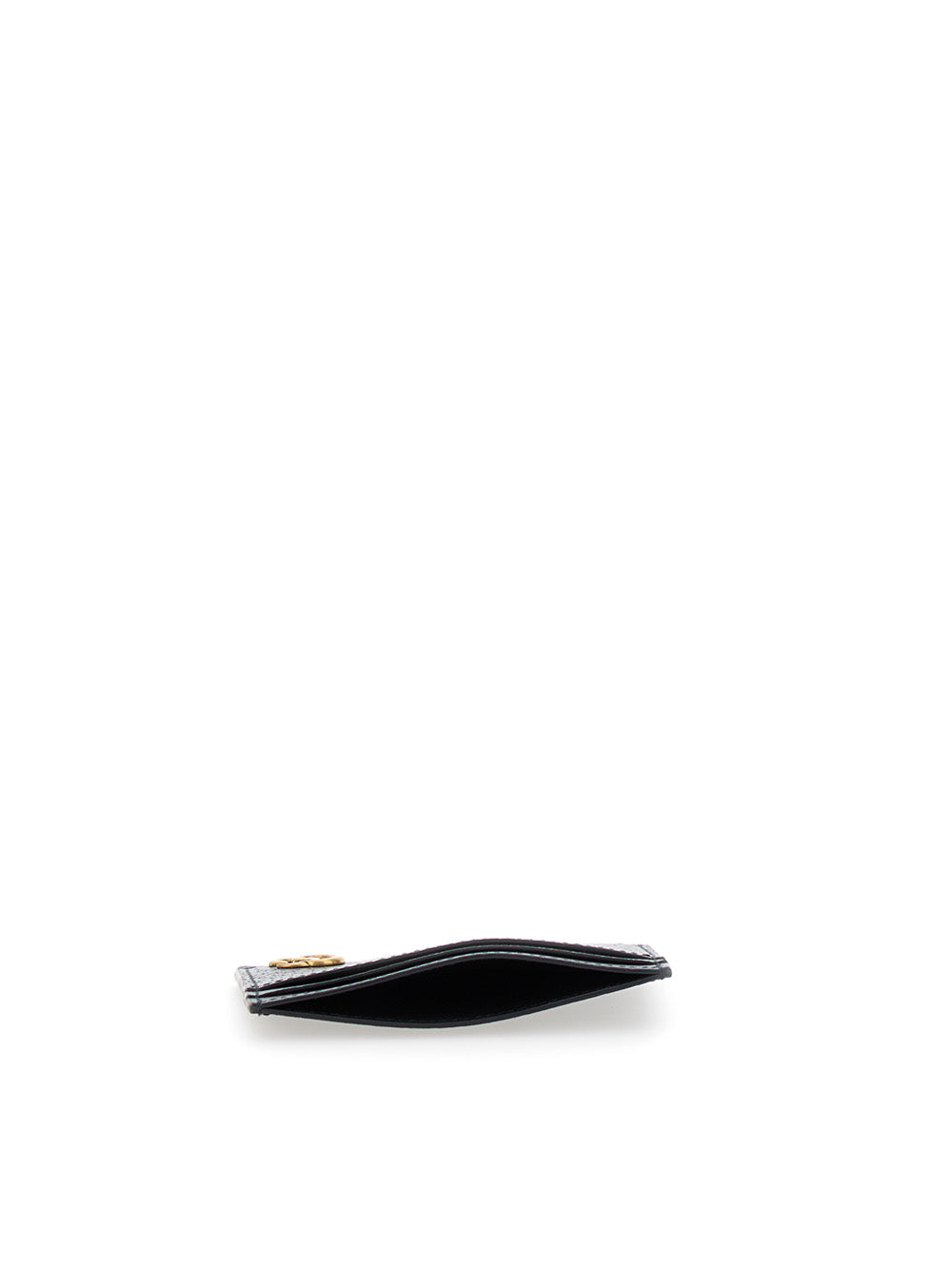 Gucci Men Black 'Gg Marmont' Cardholder With Aged-Gold Logo In Leather Man