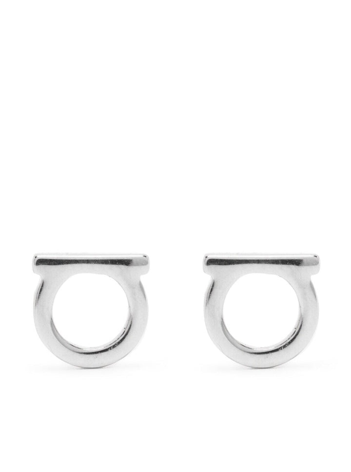 Ferragamo Women Silver-Colored Gancini Earrings In Brass Woman