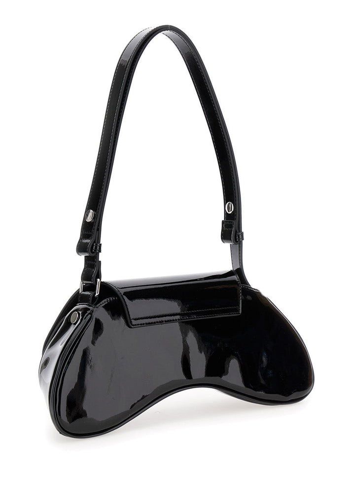Diesel Women 'Play' Black Shoulder Bag With Logo Plaque In Tech Fabric For Women