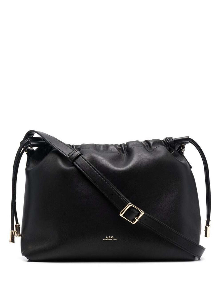 A.P.C. A.p.c. A.p.c. Black Crossbody Bag Logo Lettering On Front Dra... Handbag | Designer Sale