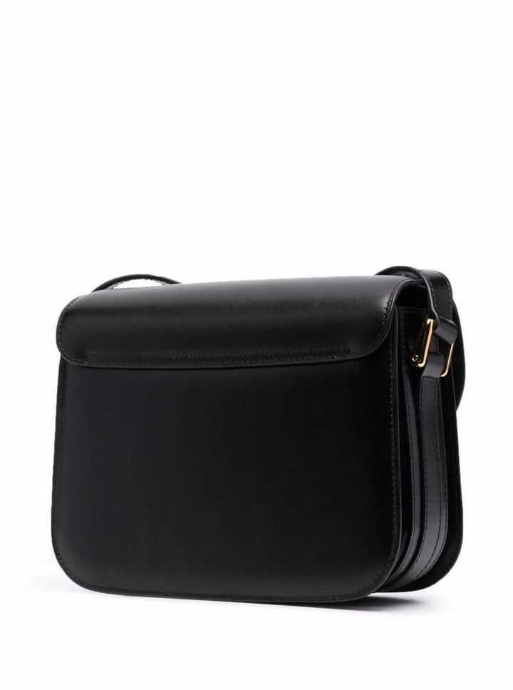 A.P.C. A.p.c. A.p.c. Grance Black Small Crossbody Bag Wirh Embossed Logo Letterin... Handbag | Designer Sale