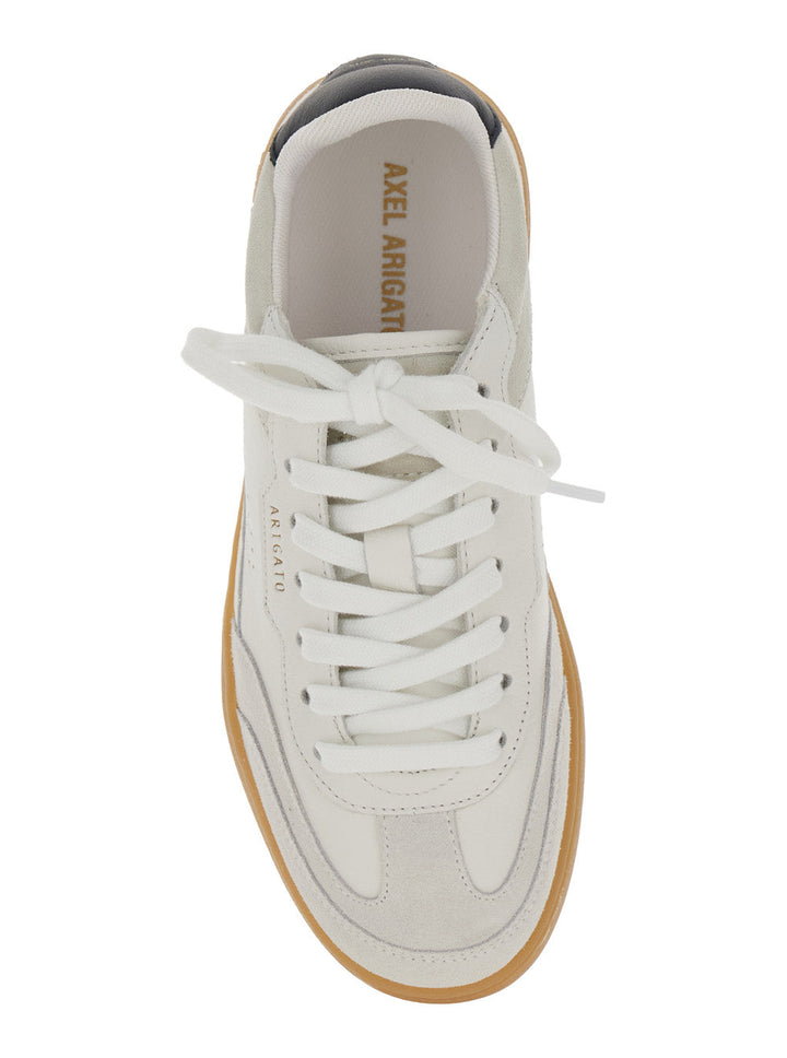 Axel Arigato Women 'Dice T-Toe' White Low Top Sneakers With Logo Patch On The Tongue And Logo Lettering On The Rear In Leather Man