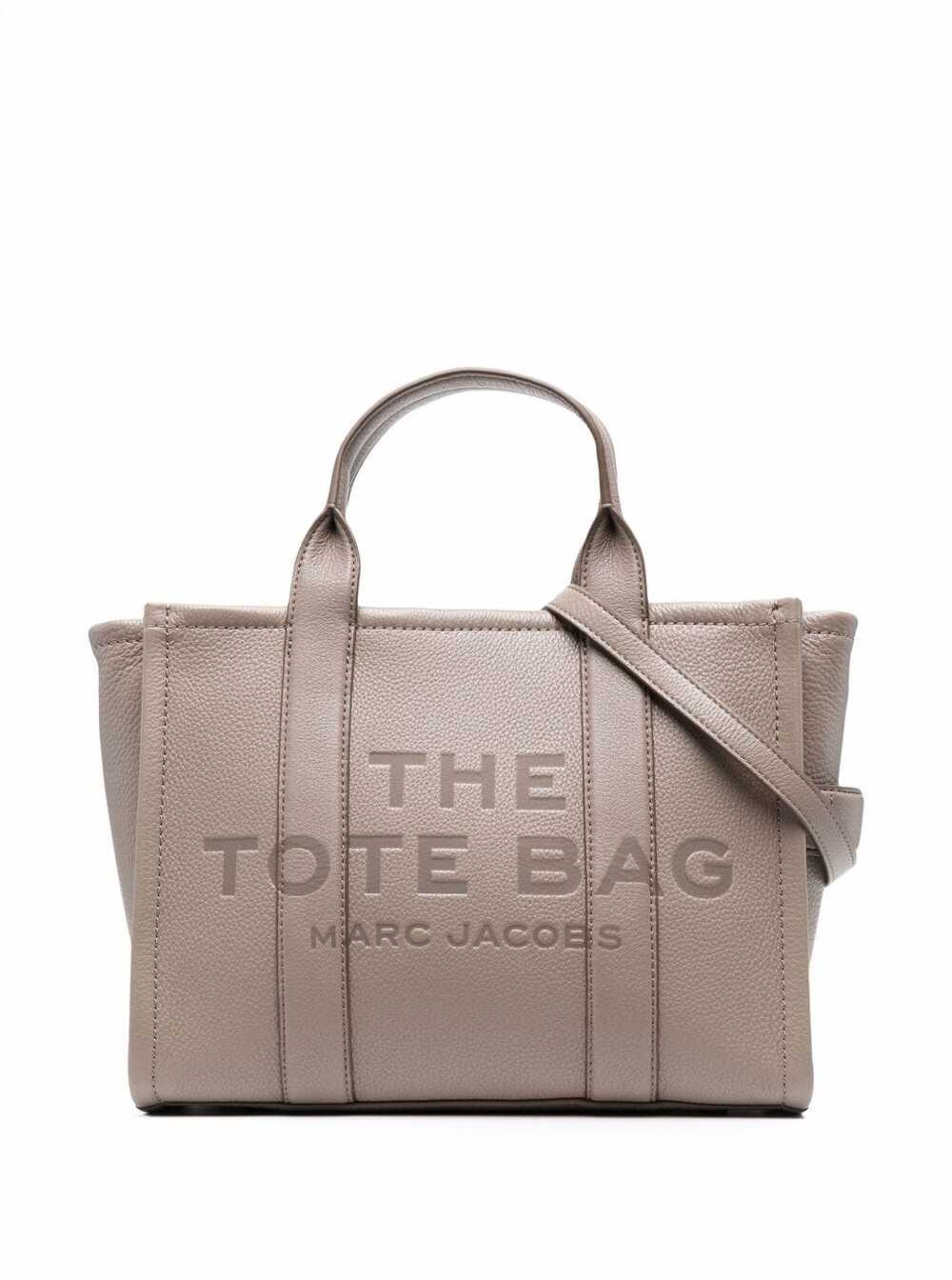 Marc Jacobs Women 'The Tote Bag Medium' Grey Shoulder Bag With Logo In Grainy Leather Woman Marc Jacobs