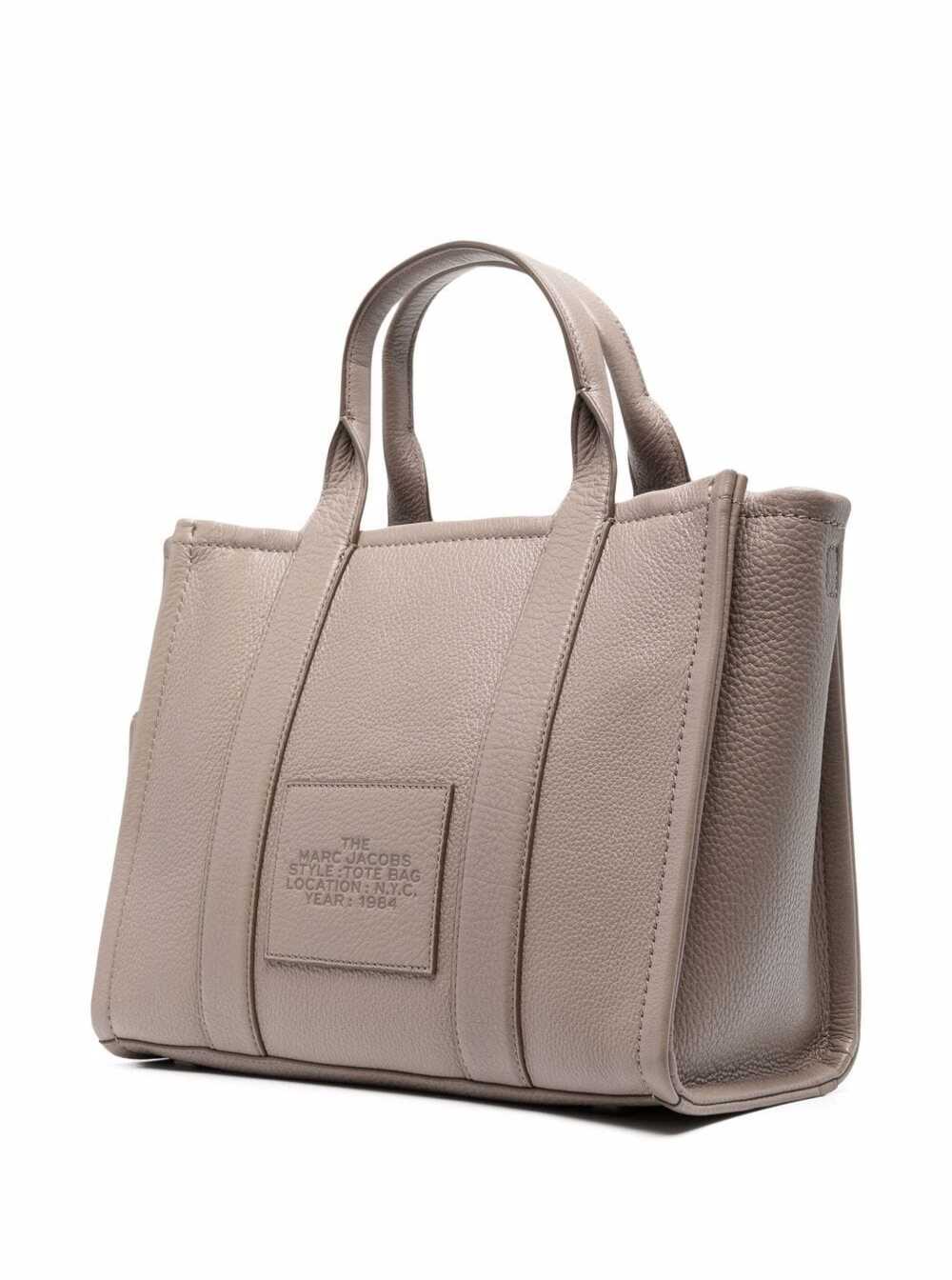 Marc Jacobs Women 'The Tote Bag Medium' Grey Shoulder Bag With Logo In Grainy Leather Woman Marc Jacobs