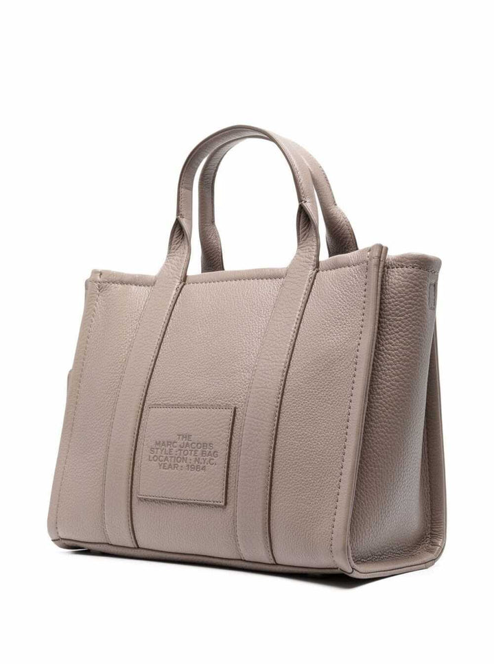 Marc Jacobs Women 'The Tote Bag Medium' Grey Shoulder Bag With Logo In Grainy Leather Woman Marc Jacobs