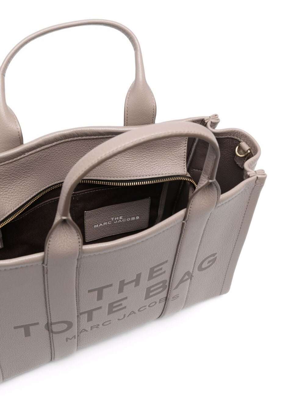 Marc Jacobs Women 'The Tote Bag Medium' Grey Shoulder Bag With Logo In Grainy Leather Woman Marc Jacobs