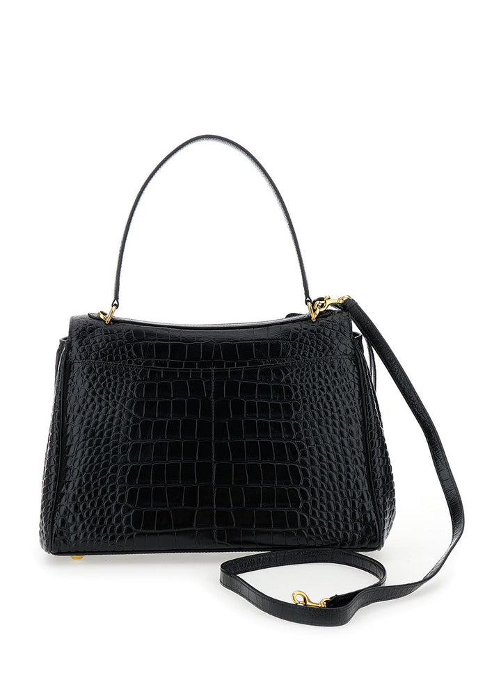 Balenciaga Women 'Rodeo' Black Handbag With Removable Shoulder Strap In Leather Woman