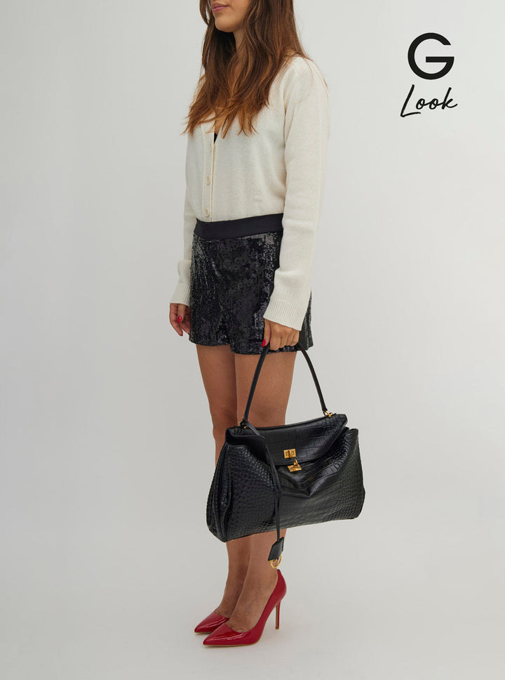 Balenciaga Women 'Rodeo' Black Handbag With Removable Shoulder Strap In Leather Woman