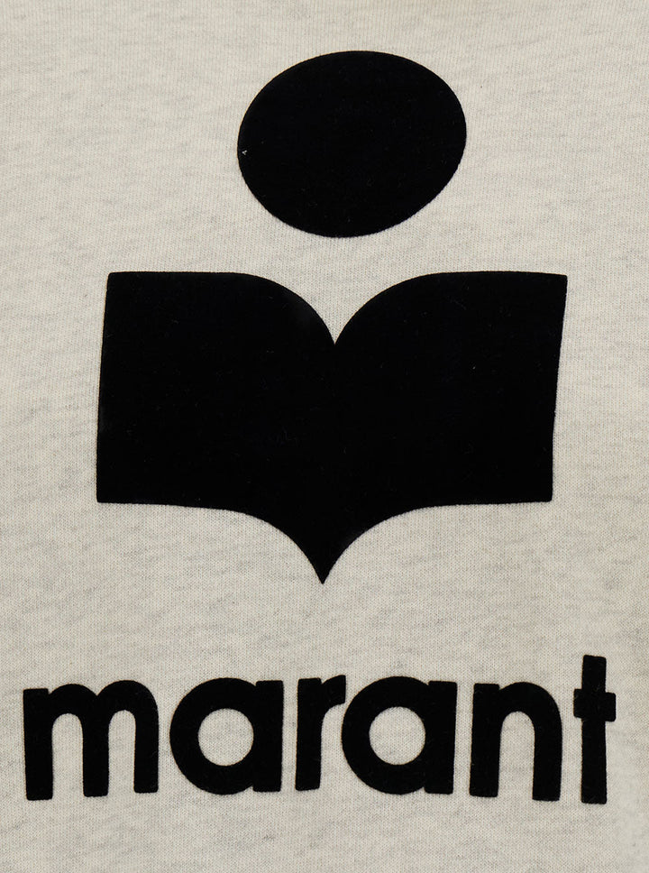 Isabel Marant Etoile Women White Hoodie With Tonal Logo Print In Cotton Blend Woman