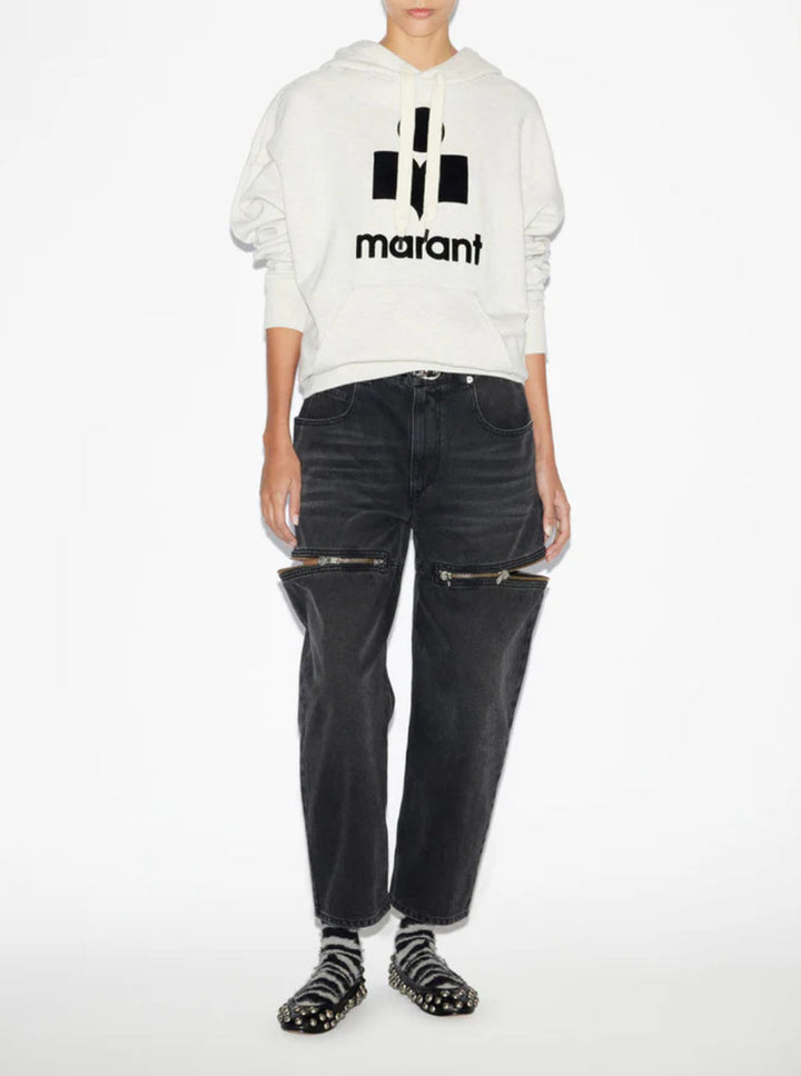 Isabel Marant Etoile Women White Hoodie With Tonal Logo Print In Cotton Blend Woman