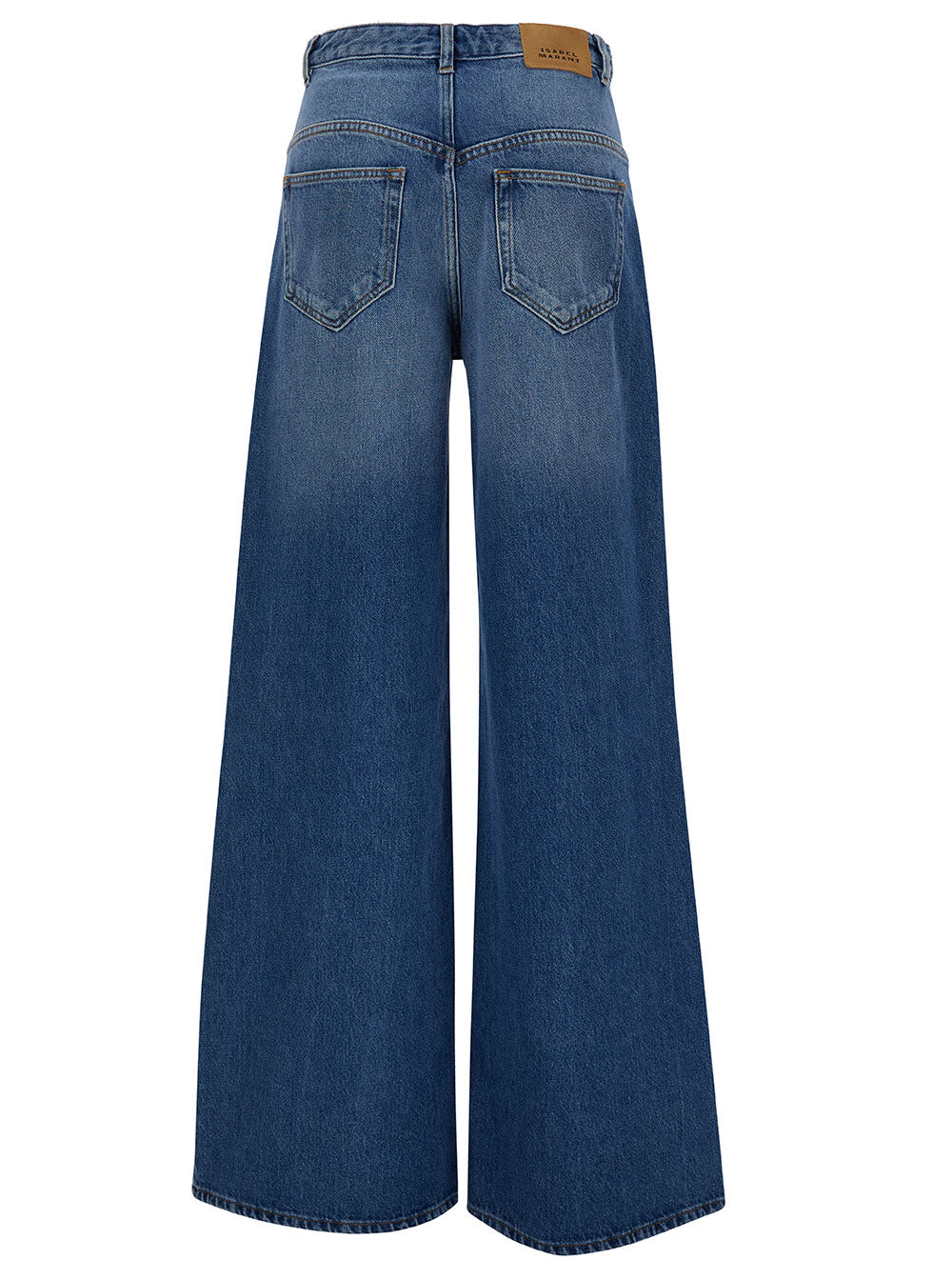 Isabel Marant Women 'Lemony' Light Blue Flared Jeans With Logo Patch In Cotton Denim Woman