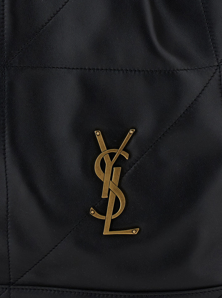 Saint Laurent Women 'Jamie' Black Crossbody Bag With Two Top Chain-Link Handles And Cassandre Plaque On The Front In Leather Woman