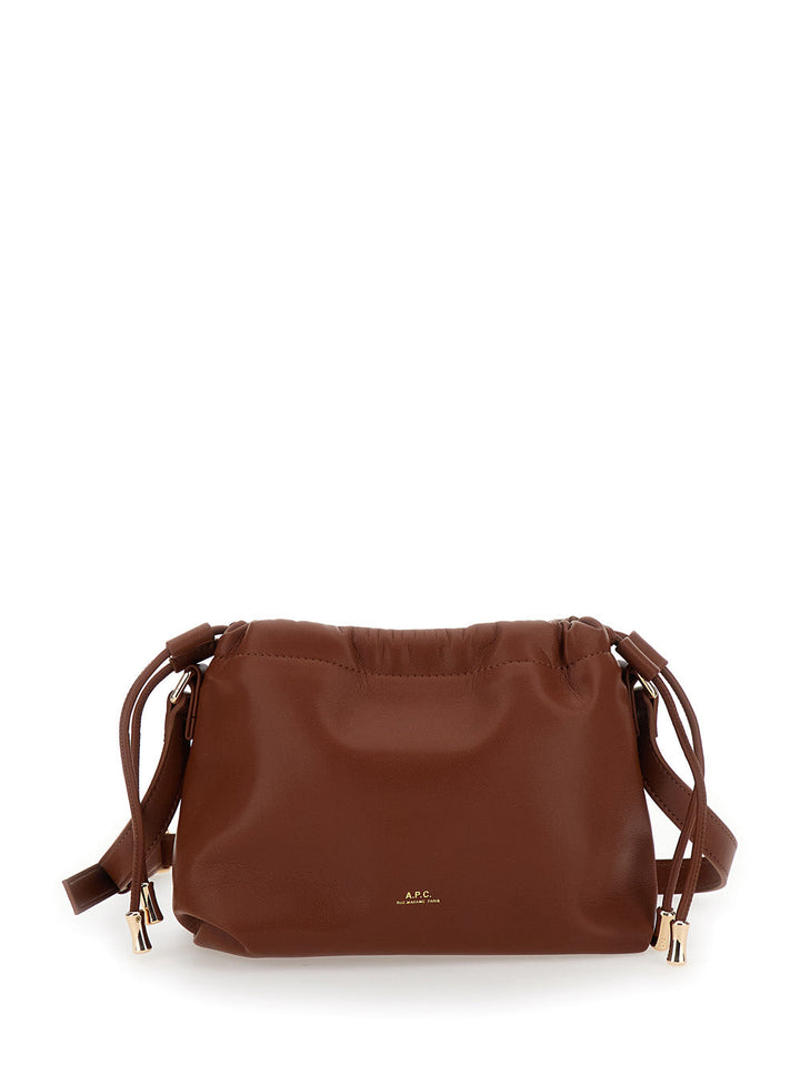 A.P.C. A.p.c. A.p.c. Ninon Mini Brown Crossbody Bag With Embossed Logo On The Fro... Handbag | Designer Sale