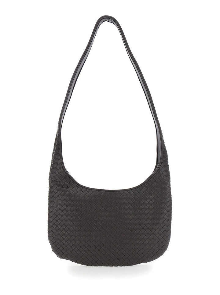 Bottega Veneta Men Brown Crossbody Bag With Top Zip Closure And Intrecciato Motif In Leather Man