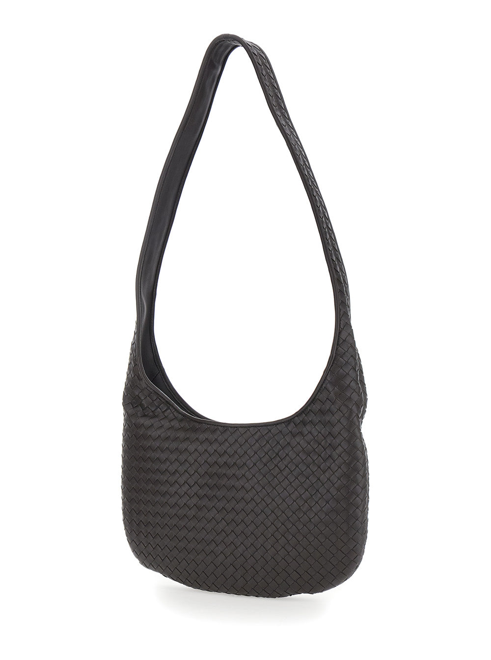 Bottega Veneta Men Brown Crossbody Bag With Top Zip Closure And Intrecciato Motif In Leather Man