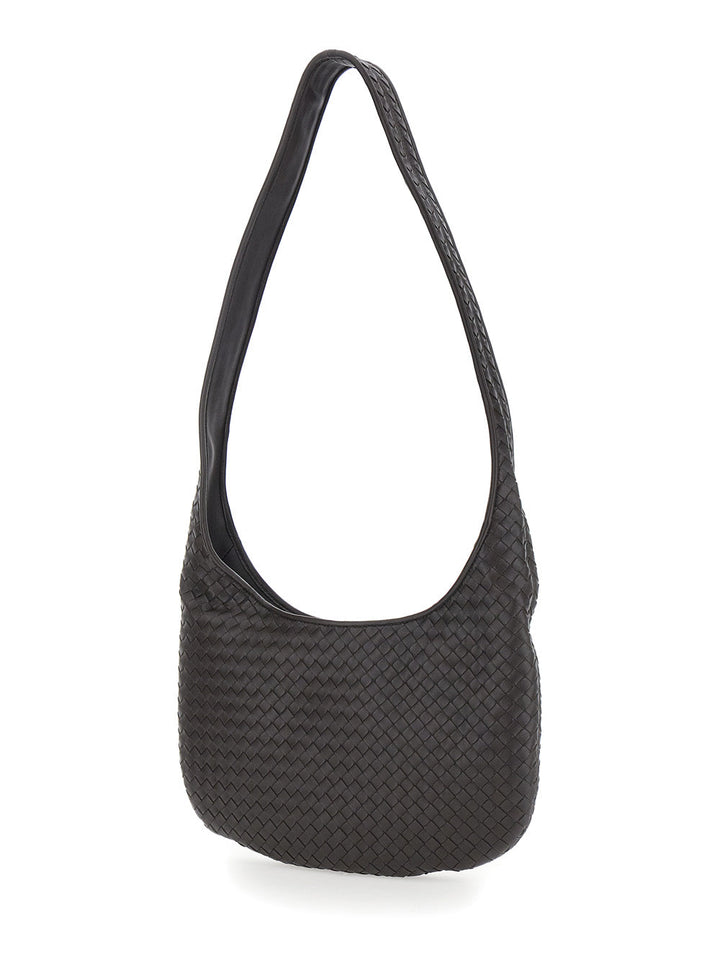 Bottega Veneta Men Brown Crossbody Bag With Top Zip Closure And Intrecciato Motif In Leather Man