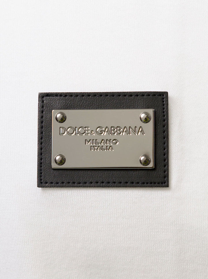 Dolce & Gabbana Men Crew Neck 'Logo' White T-Shirt With Tag For Men
