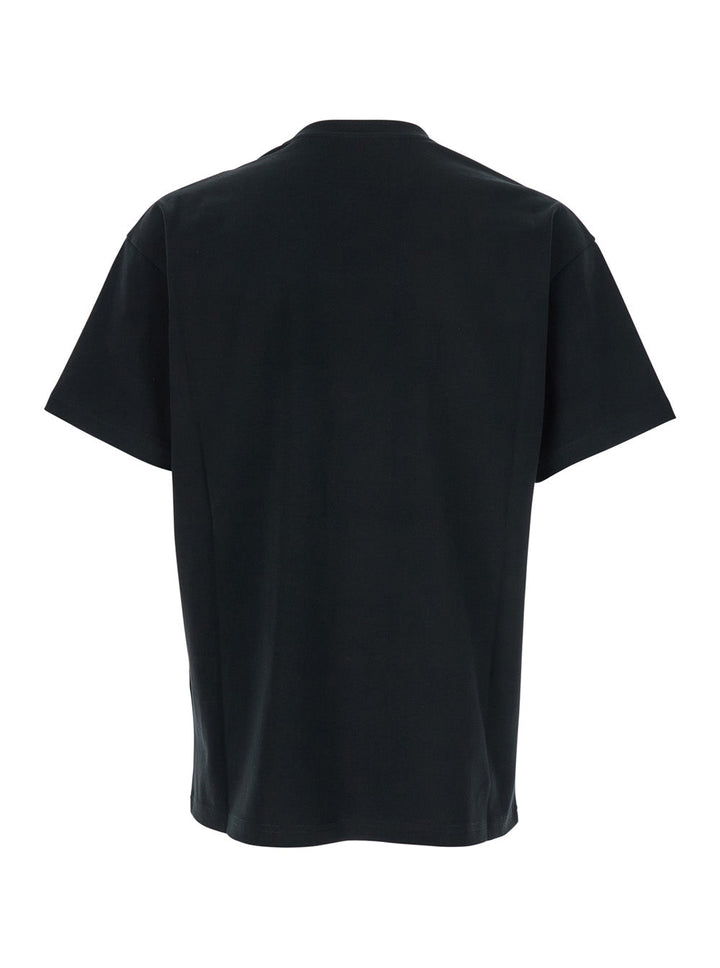 Givenchy Men Black T-Shirt With Maxi Logo On The Front In Cotton Man