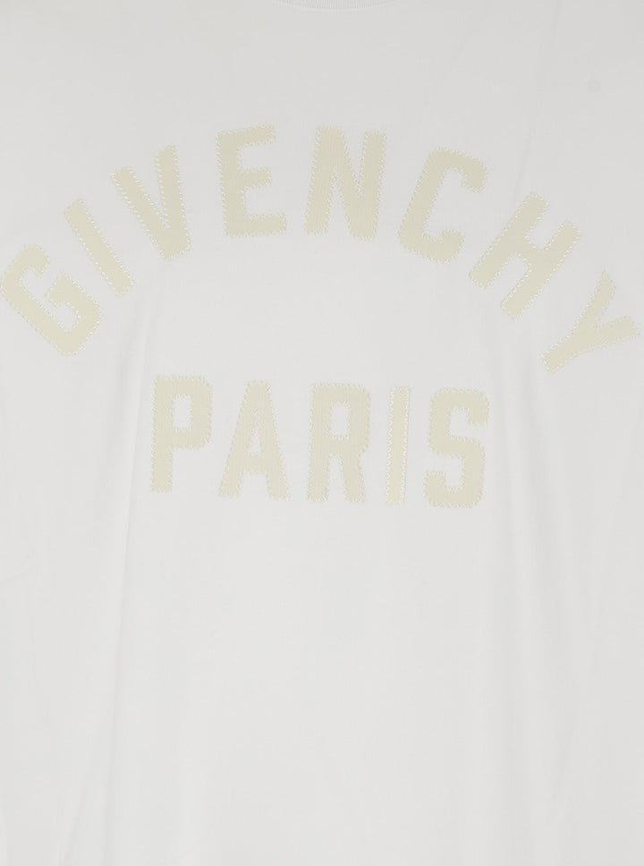 Givenchy Men White T-Shirt With Maxi Logo On The Front In Cotton Man