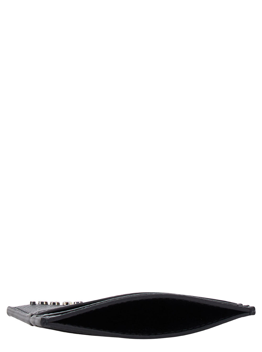Gucci Men Black Card-Holder With Logo Detail In Hammered Leather Man