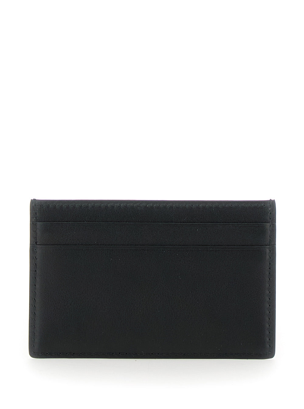 Gucci Men Black Card Holder With Double G Plaque On The Front In Leather Man