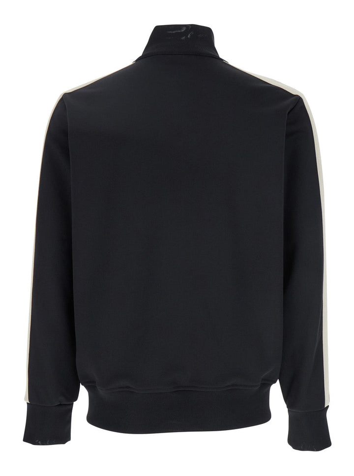 Palm Angels Men Men's Black 'Classic Logo' Sweatshirt With Printed Logo On Front In Tech Fabric