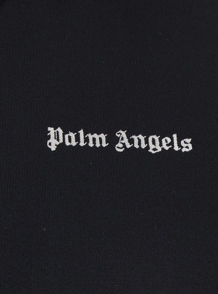 Palm Angels Men Men's Black 'Classic Logo' Sweatshirt With Printed Logo On Front In Tech Fabric