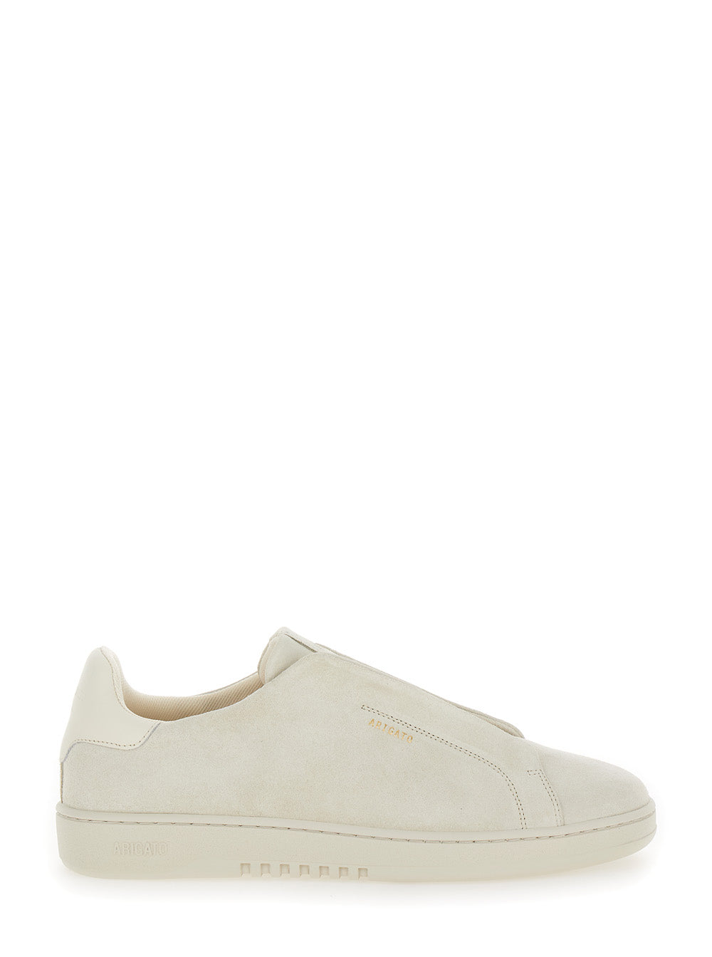 Axel Arigato Men 'Dice Laceless' White Low Top Slip-On Sneakers In Suede Man
