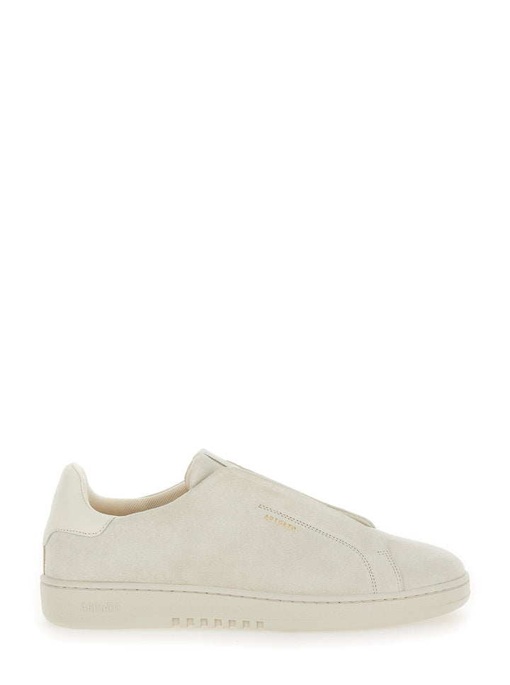 Axel Arigato Men 'Dice Laceless' White Low Top Slip-On Sneakers In Suede Man