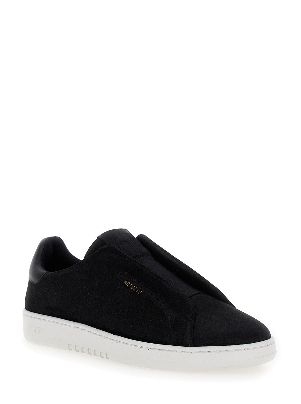 Axel Arigato Men 'Dice Laceless' Black Low Top Slip-On Sneakers In Suede Man