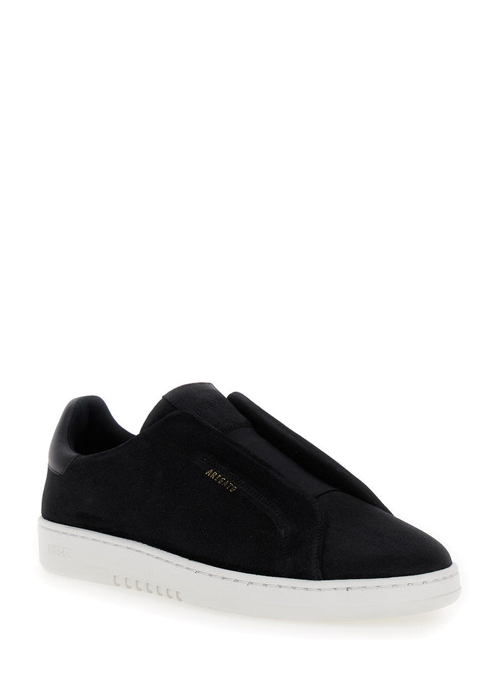 Axel Arigato Men 'Dice Laceless' Black Low Top Slip-On Sneakers In Suede Man