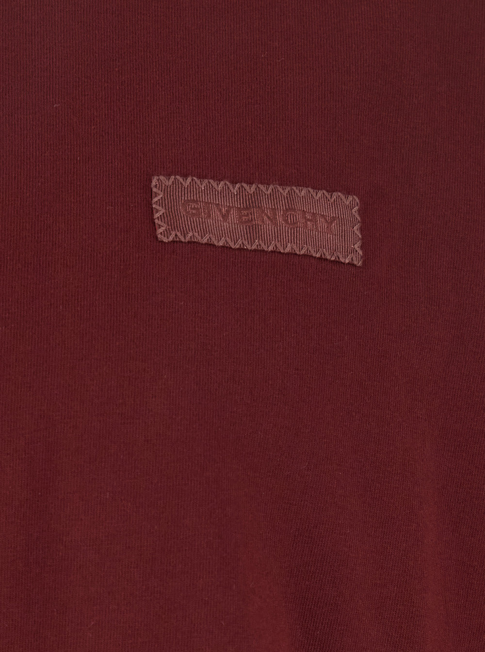 Givenchy Men Bordeaux T-Shirt With Logo Patch On The Chest In Cotton Man