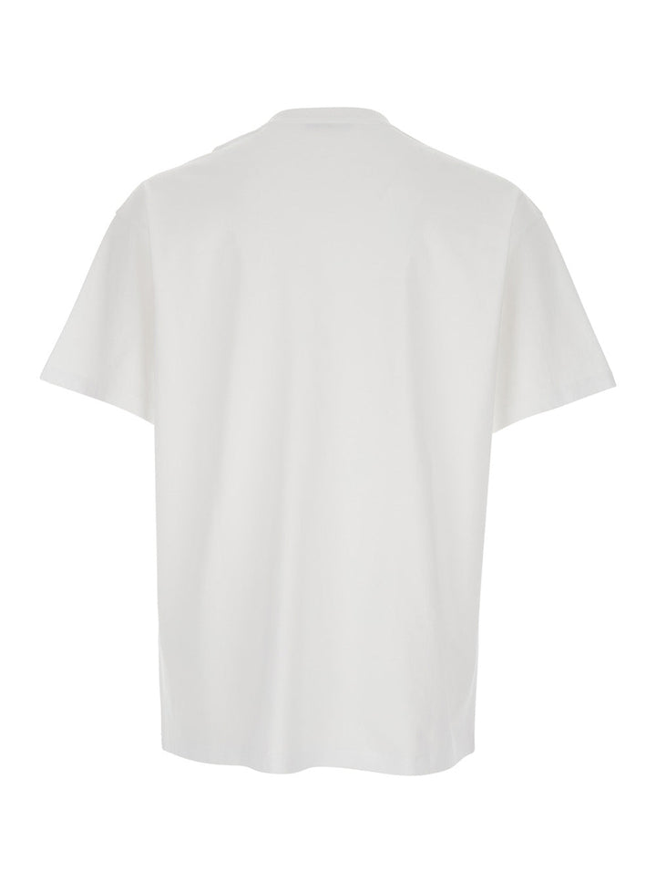 Givenchy Men White Crew Neck T-Shirt With Logo Patch On The Front In Cotton For Men