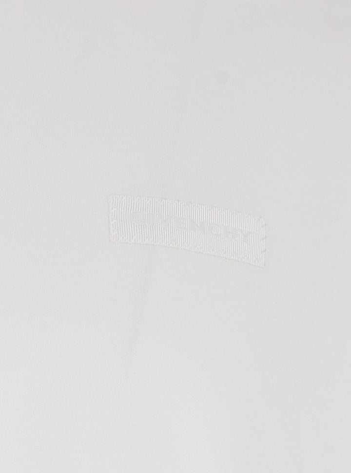Givenchy Men White Crew Neck T-Shirt With Logo Patch On The Front In Cotton For Men