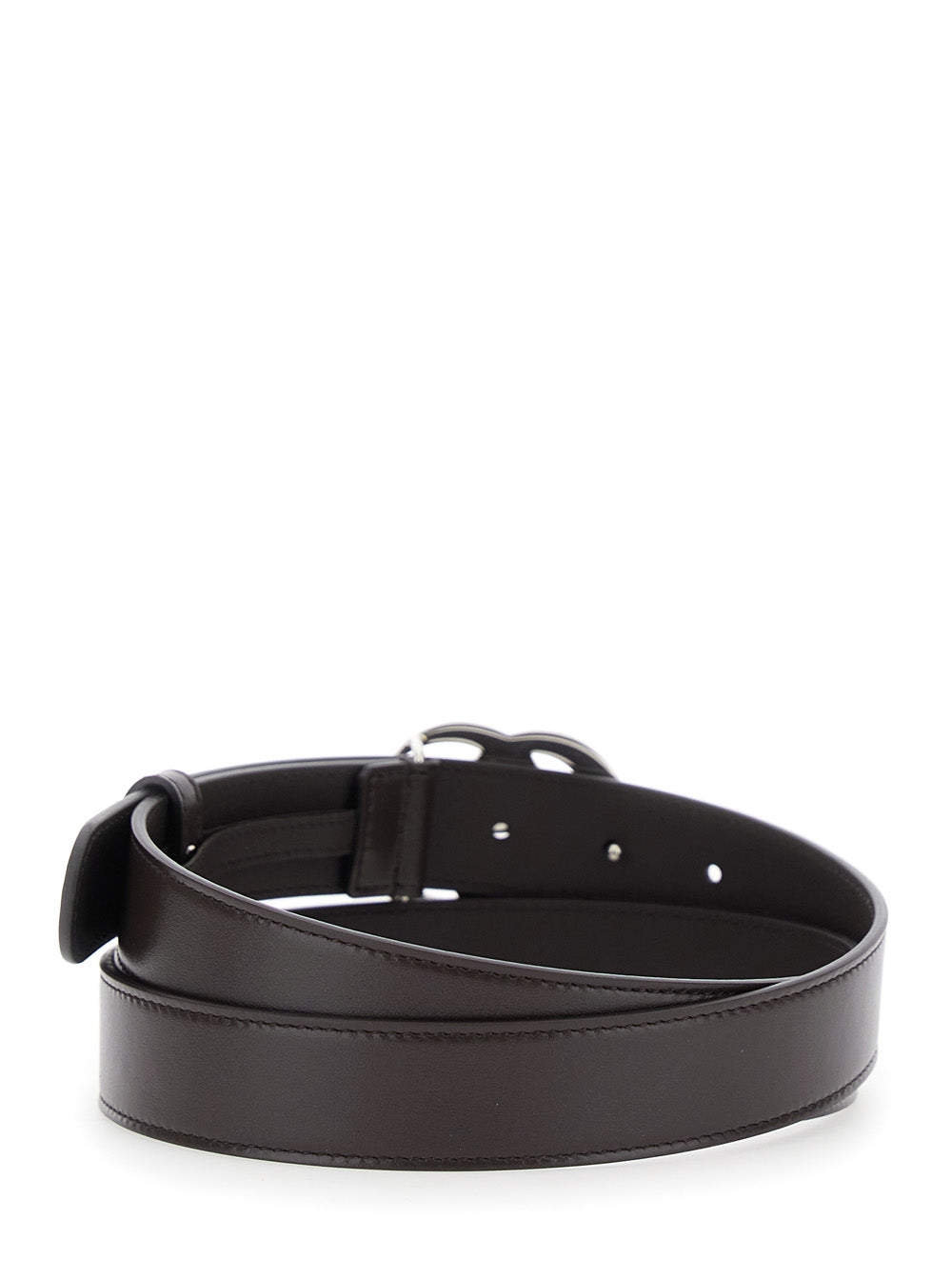 Gucci Men Brown Belt With Gg Buckle In Leather Man