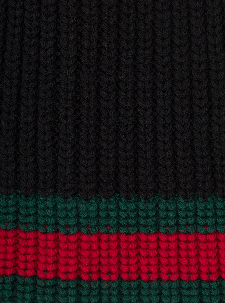 Gucci Men Gucci Men's Black Wool Hat With Web Detail