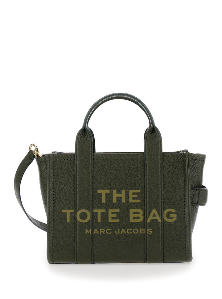 Marc Jacobs Women 'The Medium Tote Bag' Green Shoulder Bag With Logo In Grainy Leather Woman