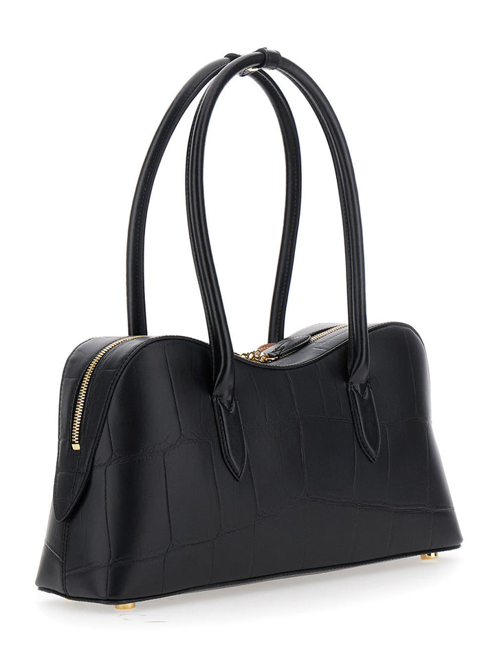 Stella Mccartney Women 'Ryder' Black Medium Handbag With Padlock Detail On The Front And Two Top Handles In Ecoleather Woman
