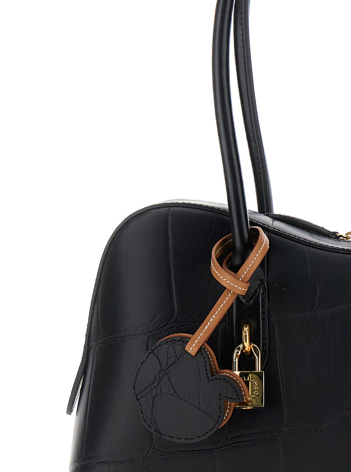 Stella Mccartney Women 'Ryder' Black Medium Handbag With Padlock Detail On The Front And Two Top Handles In Ecoleather Woman