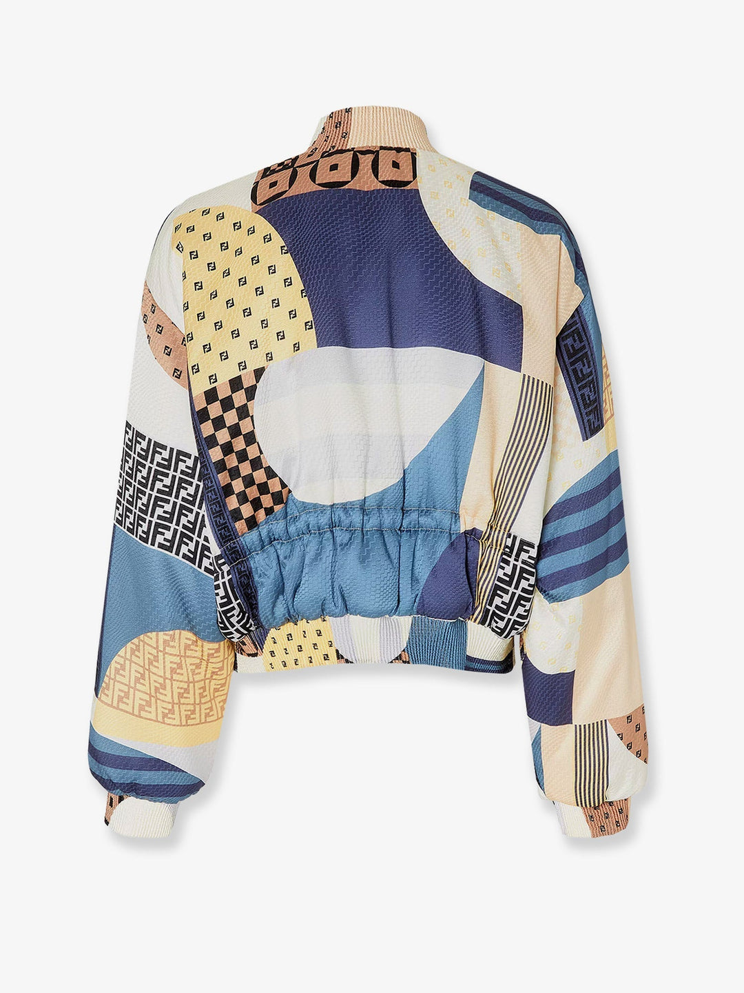 Fendi Women Reversible Patchwork Silk Bomber
