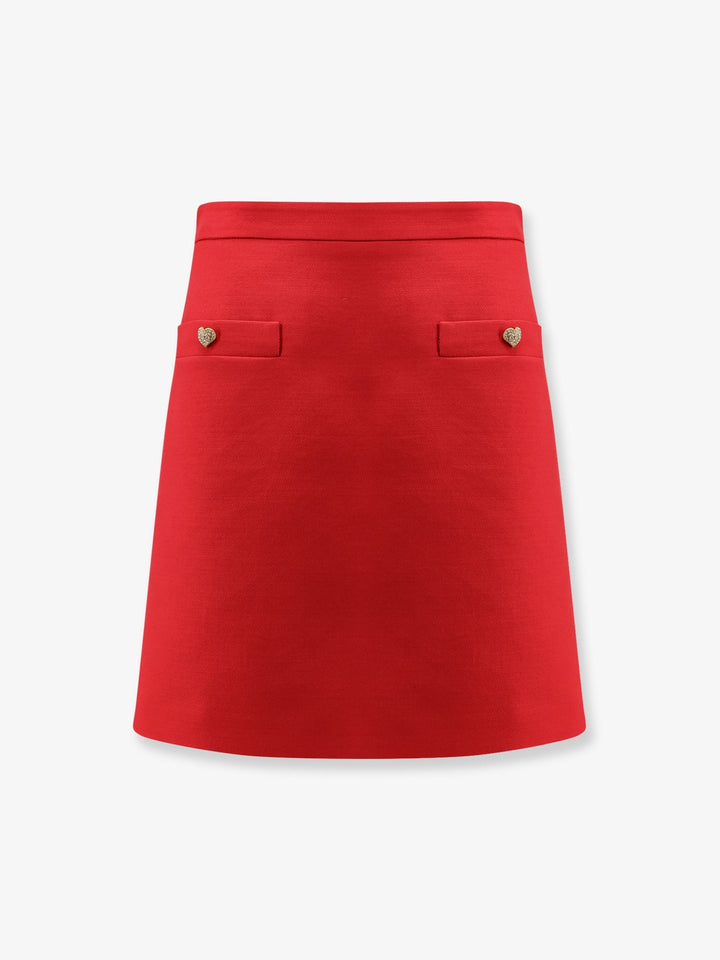 Valentino Women Crepe Couture Skirt With Heart Jewel Buttons